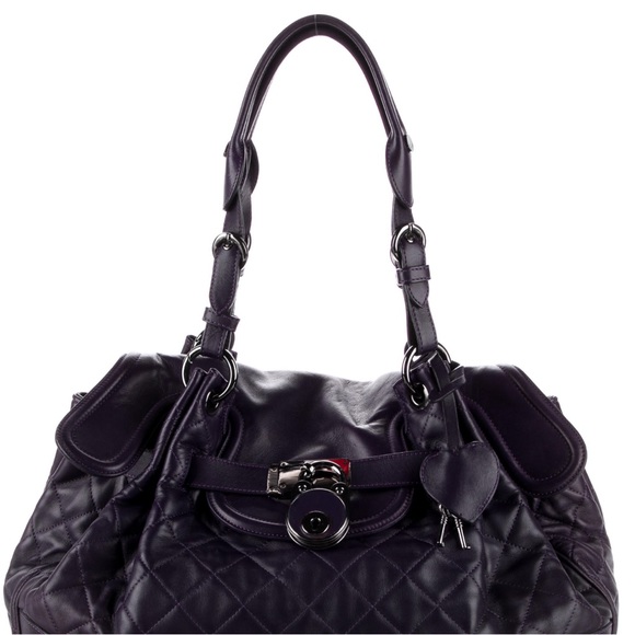 Moschino Purple Leather Tote Bag - Picture 3 of 17
